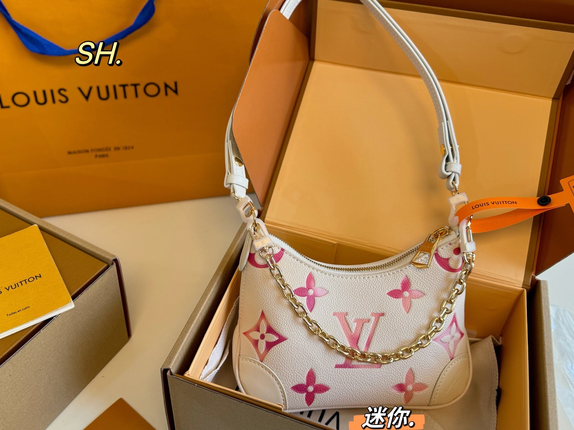 Louis Vuitton Boulogne Mini Croissant Bag - Embossed Design