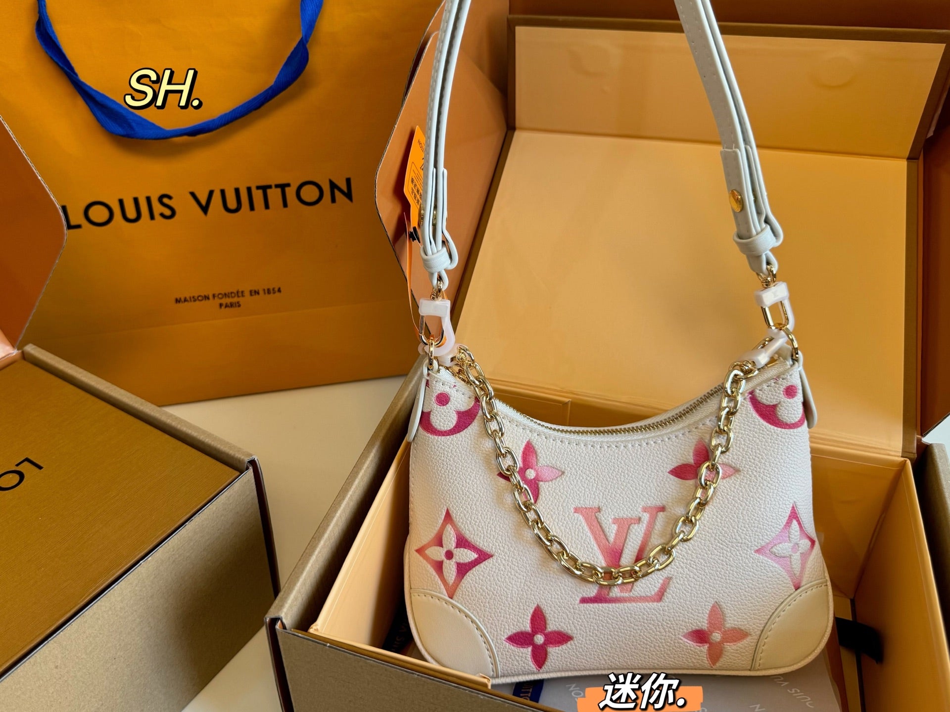 Louis Vuitton Boulogne Mini Croissant Bag - Embossed Design