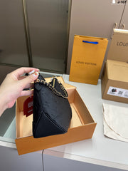 Vintage Cowhide Croissant Shoulder Bag