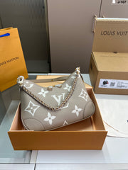 Vintage Croissant Shoulder Bag - Cowhide Chip