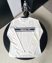 Dior 25FW Blue Stripe Logo Embroidered Cotton Shirt