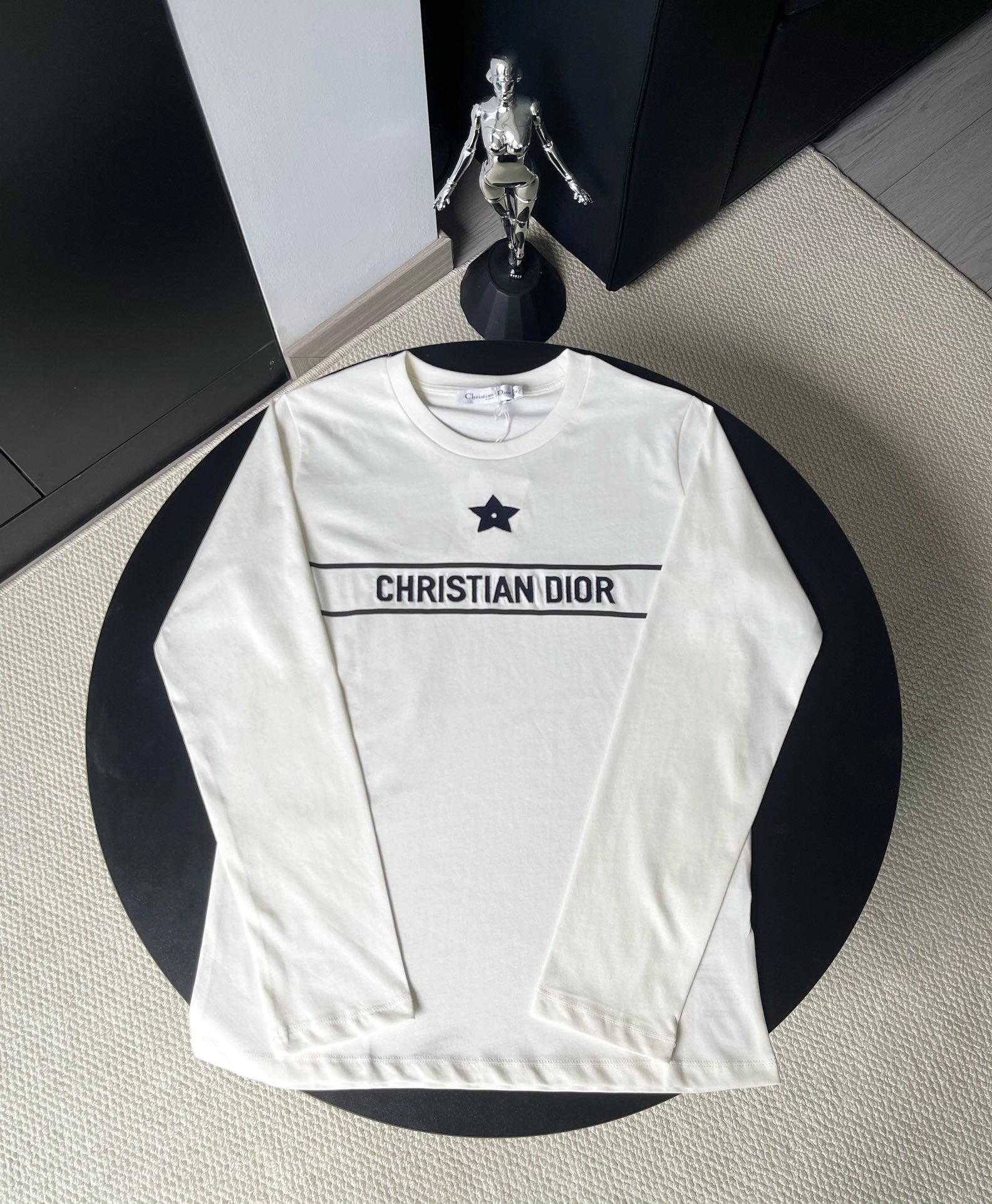 DIOR Star Embroidered Long-Sleeved T-Shirt