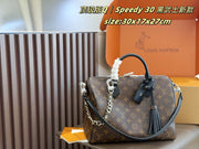 LV Speefy 30 Black Warrior - Stylish Leather Tote with Versatile Carry Options