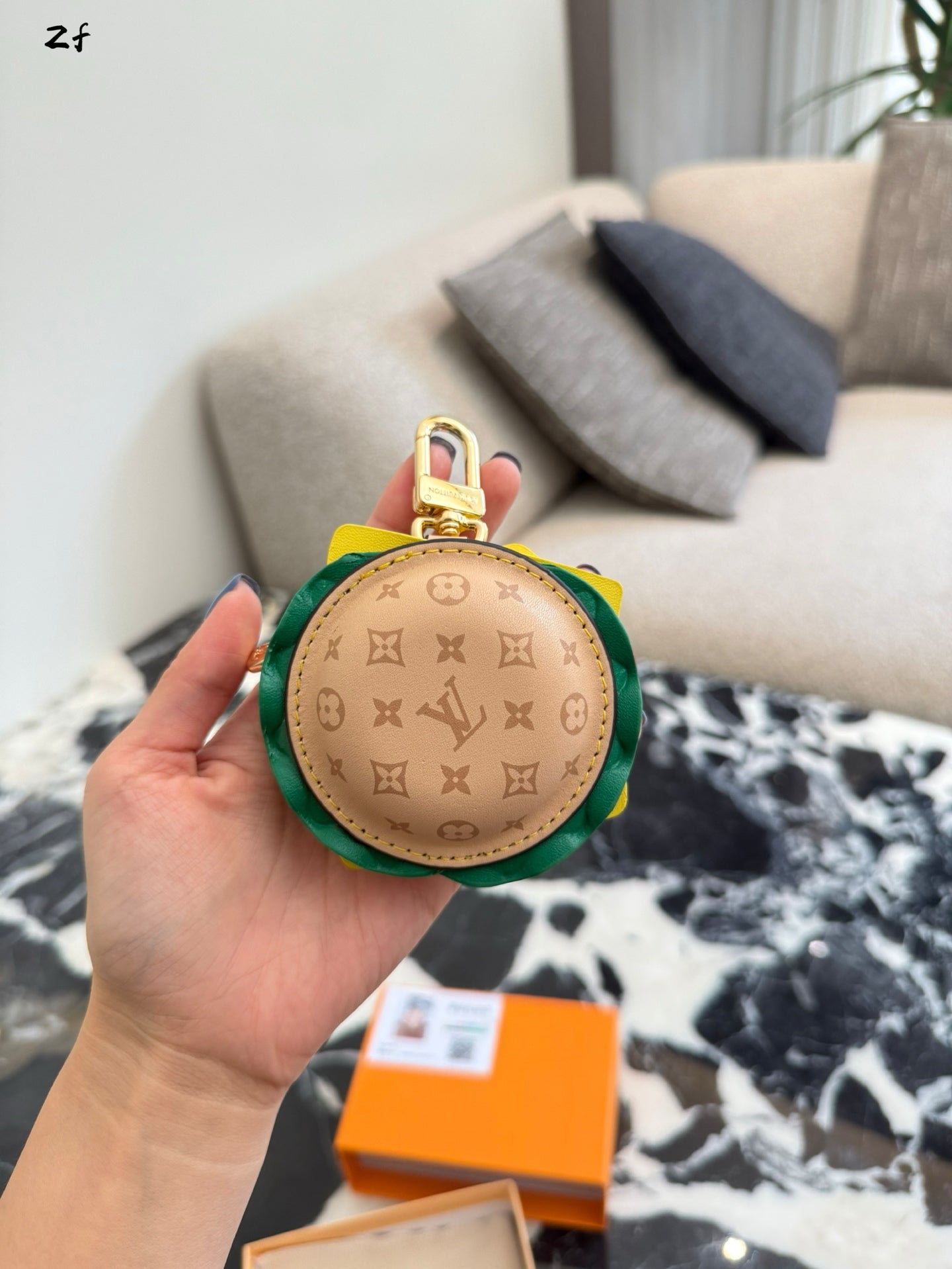 Louis Vuitton Mini Hamburger Keychain | Fashion Pendant for Headphones