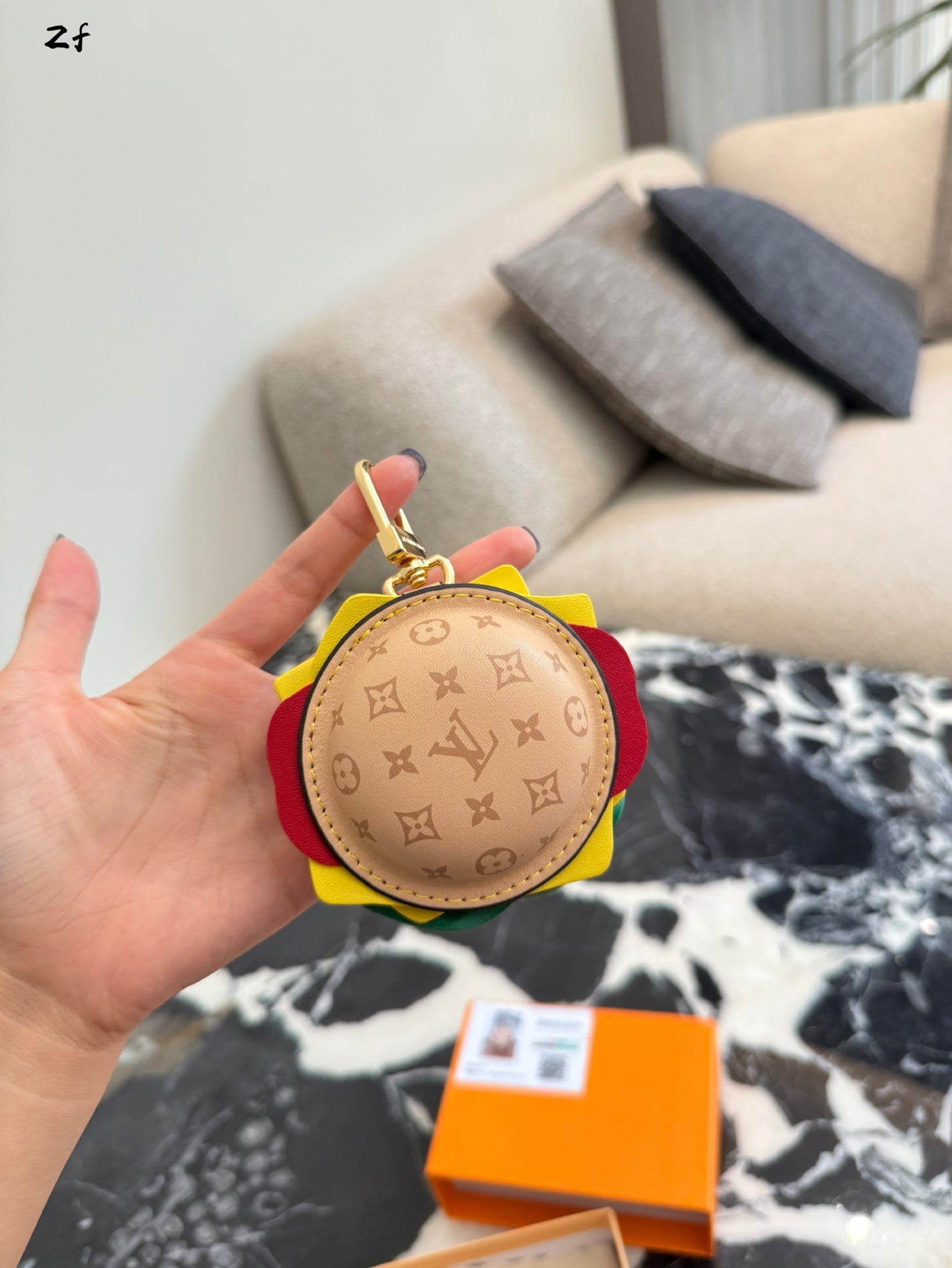 Louis Vuitton Mini Hamburger Keychain | Fashion Pendant for Headphones