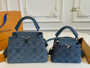 Louis Vuitton Denim Capucines Handbag - Luxury Fashion Tote