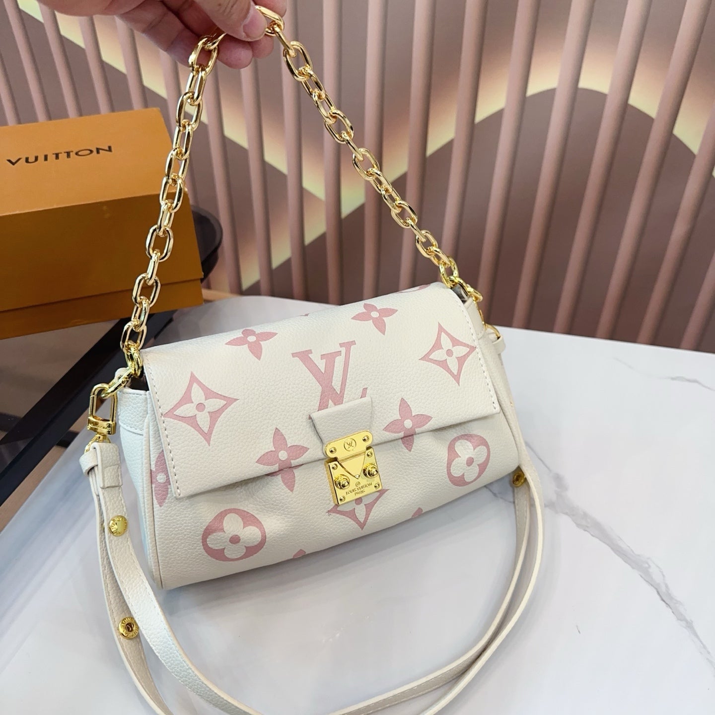 LV Folding Crossbody Bag with Double Shoulder Straps