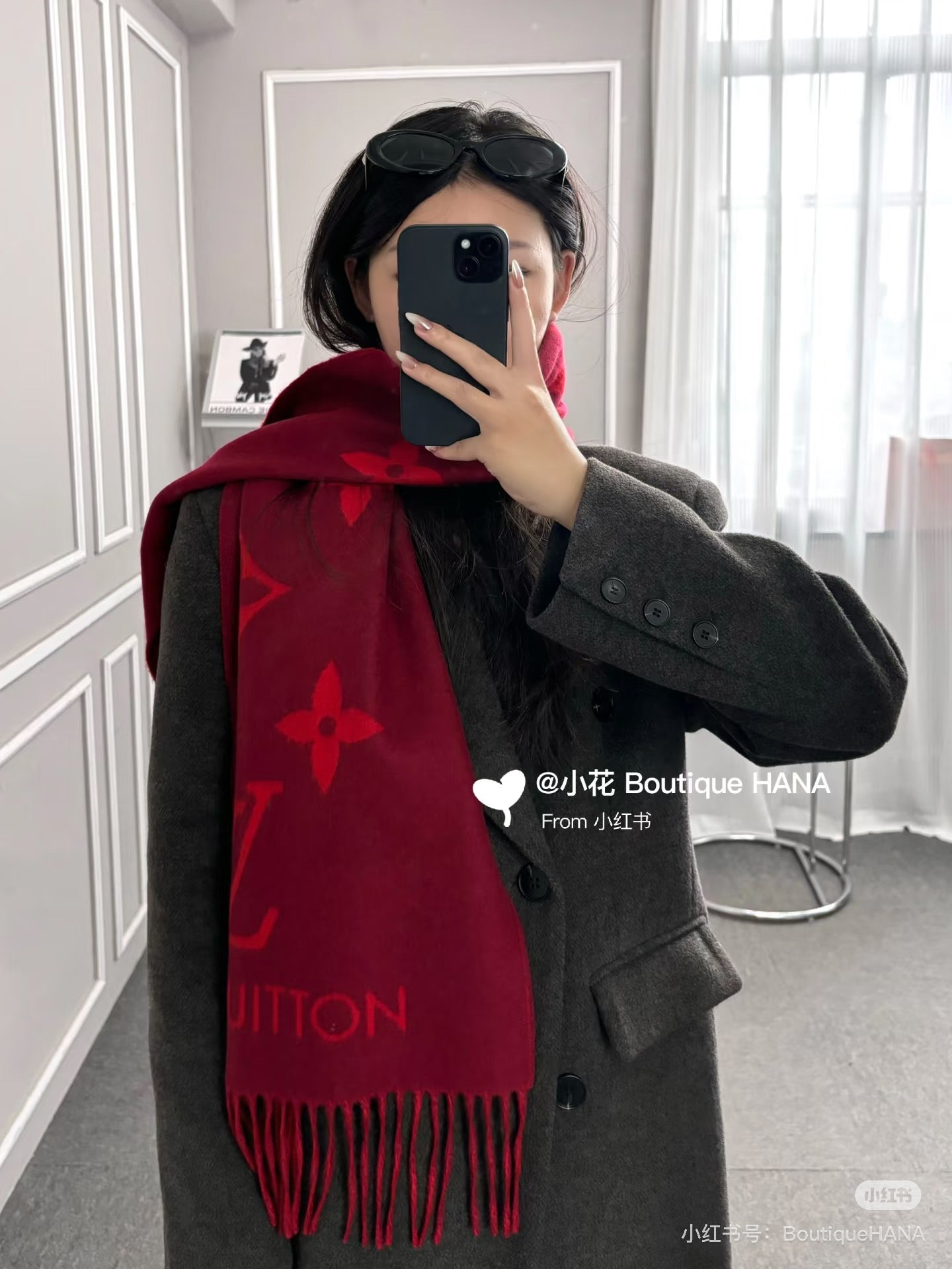 Luxury Double-Sided Cashmere Scarf by LV