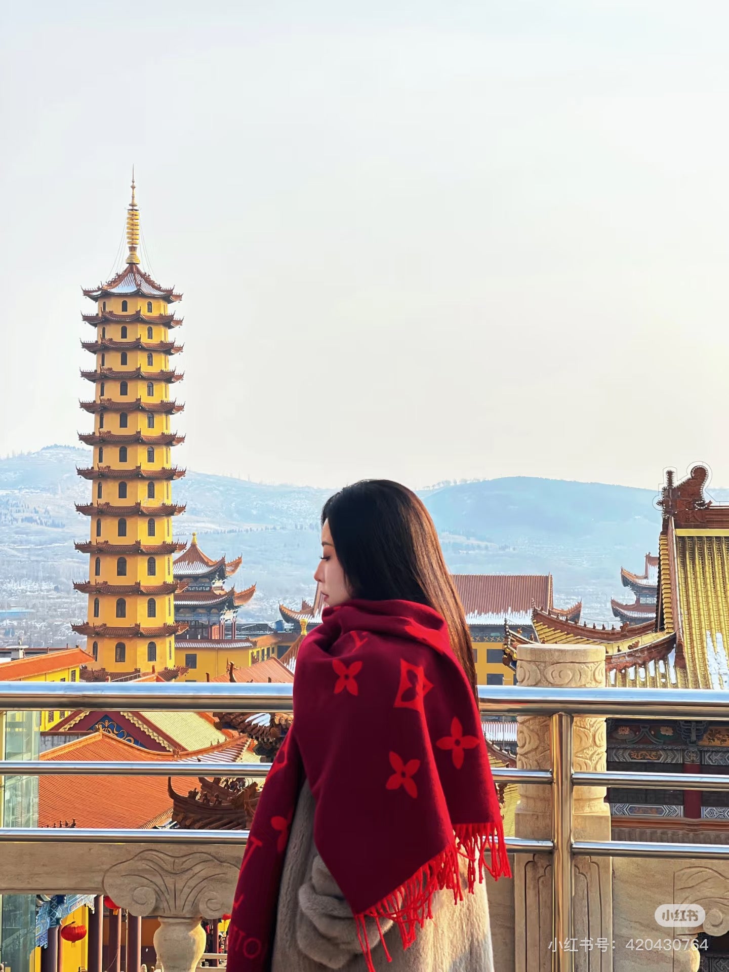 Luxury Double-Sided Cashmere Scarf by LV