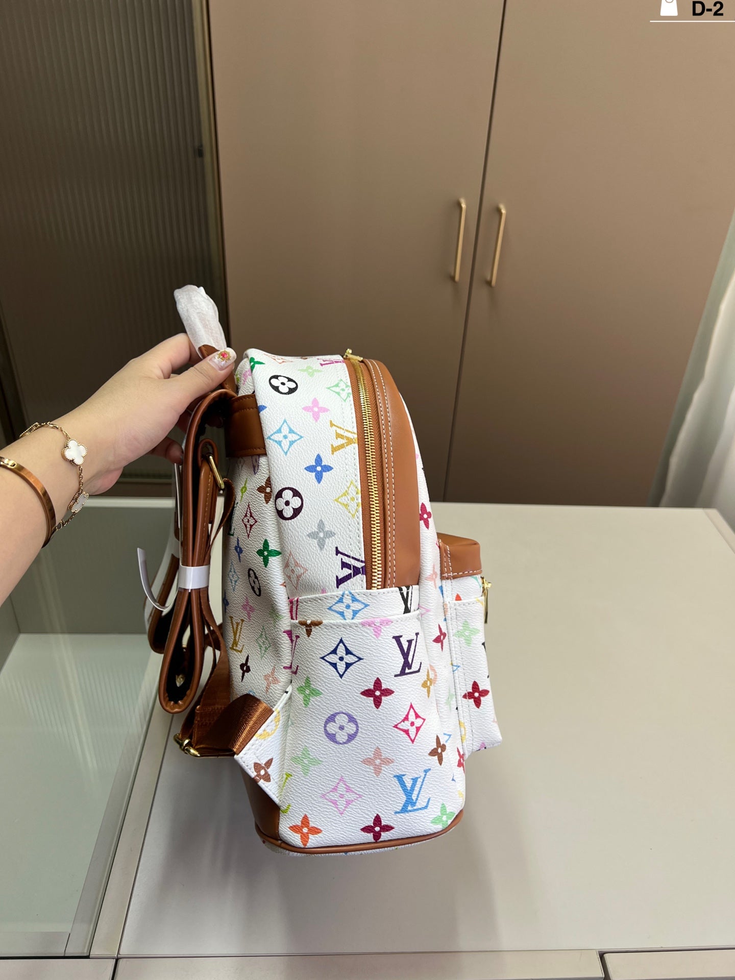 Louis Vuitton Tricolor White Backpack - Stylish & Spacious