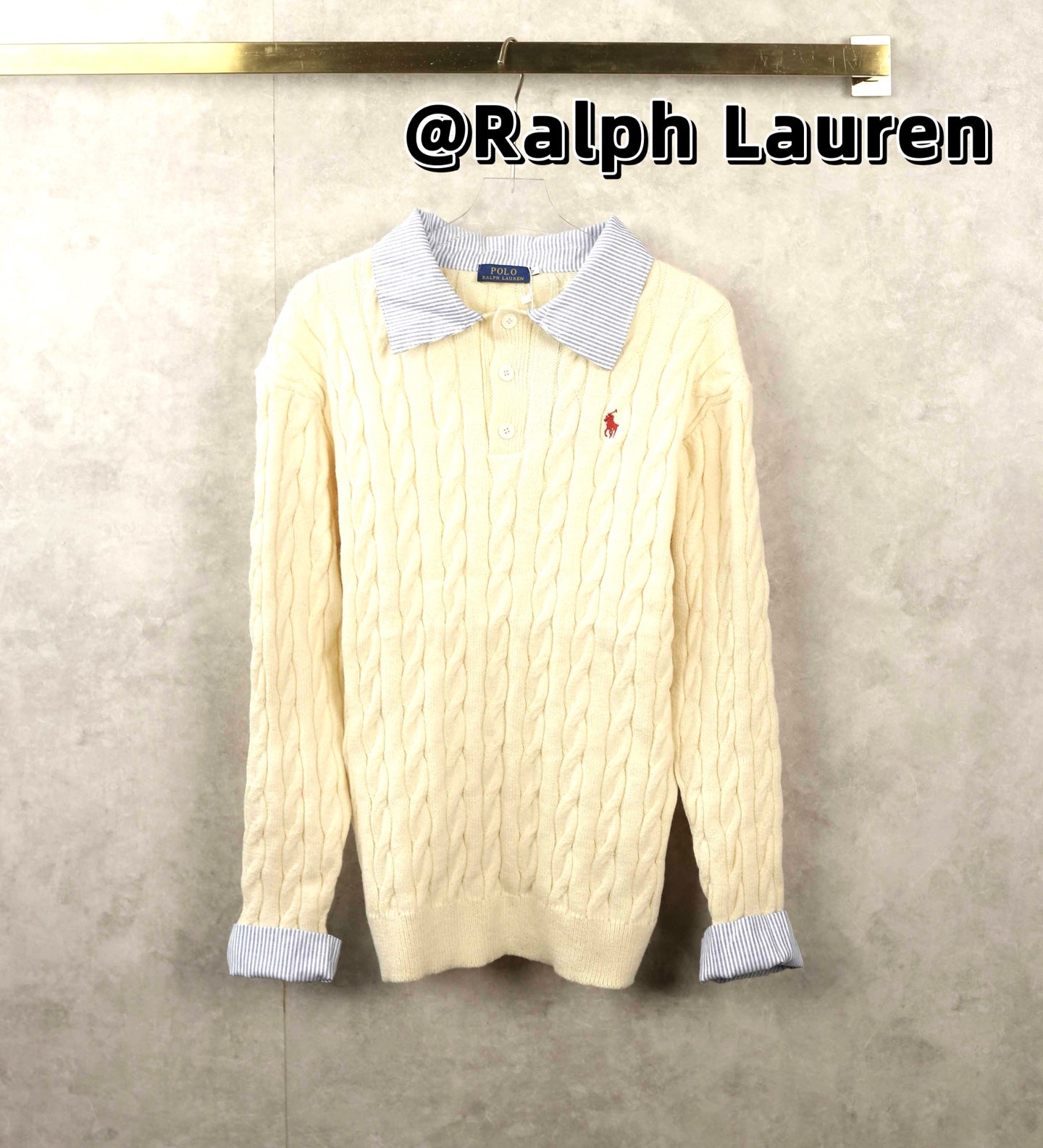 Ralph Lauren Pony Embroidered Twist Knit Sweater - Off-White