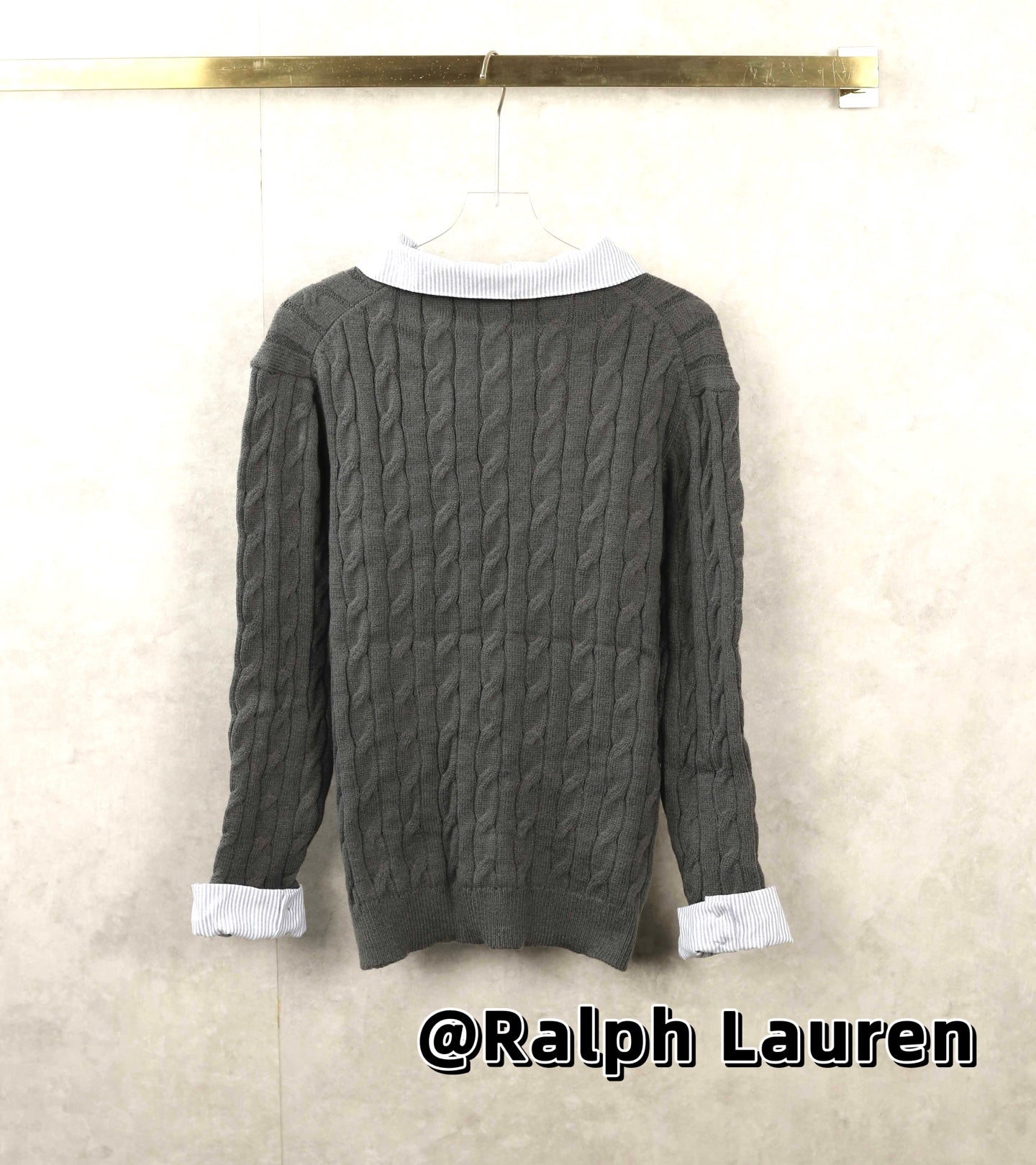 Ralph Lauren Twist Knit Sweater with Pony Embroidery