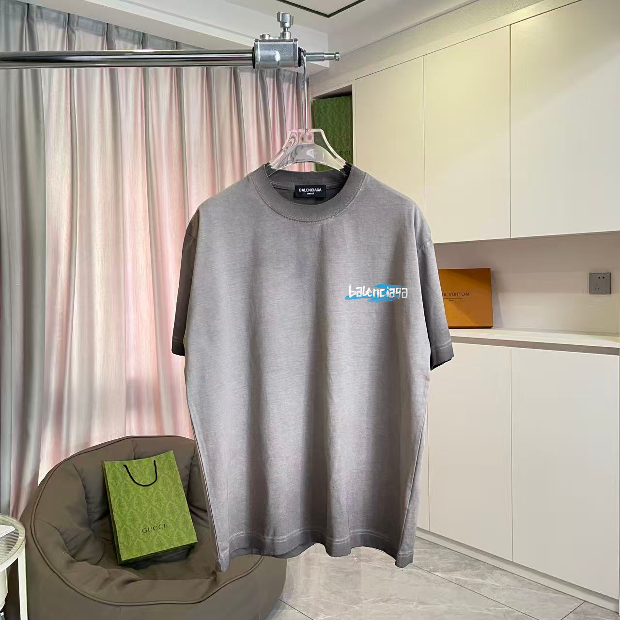 Balenciaga Unisex Distressed Logo T-Shirt - Autumn/Winter 2025 Collection