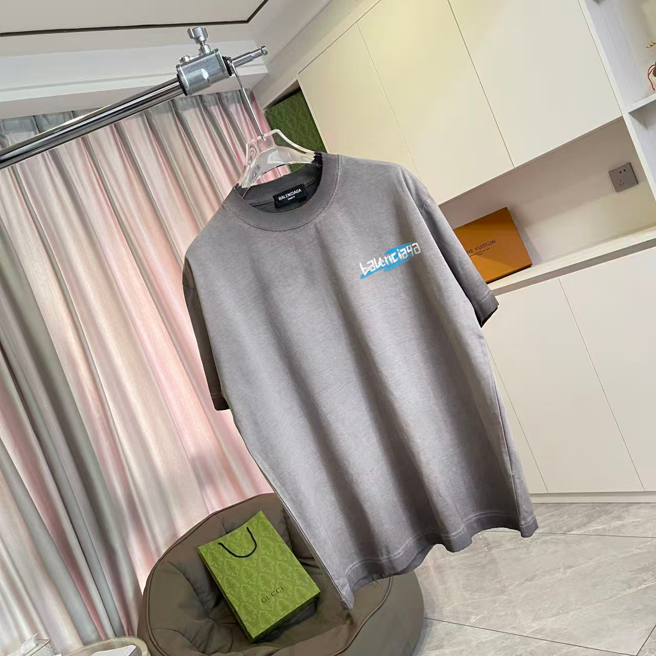 Balenciaga Unisex Distressed Logo T-Shirt - Autumn/Winter 2025 Collection