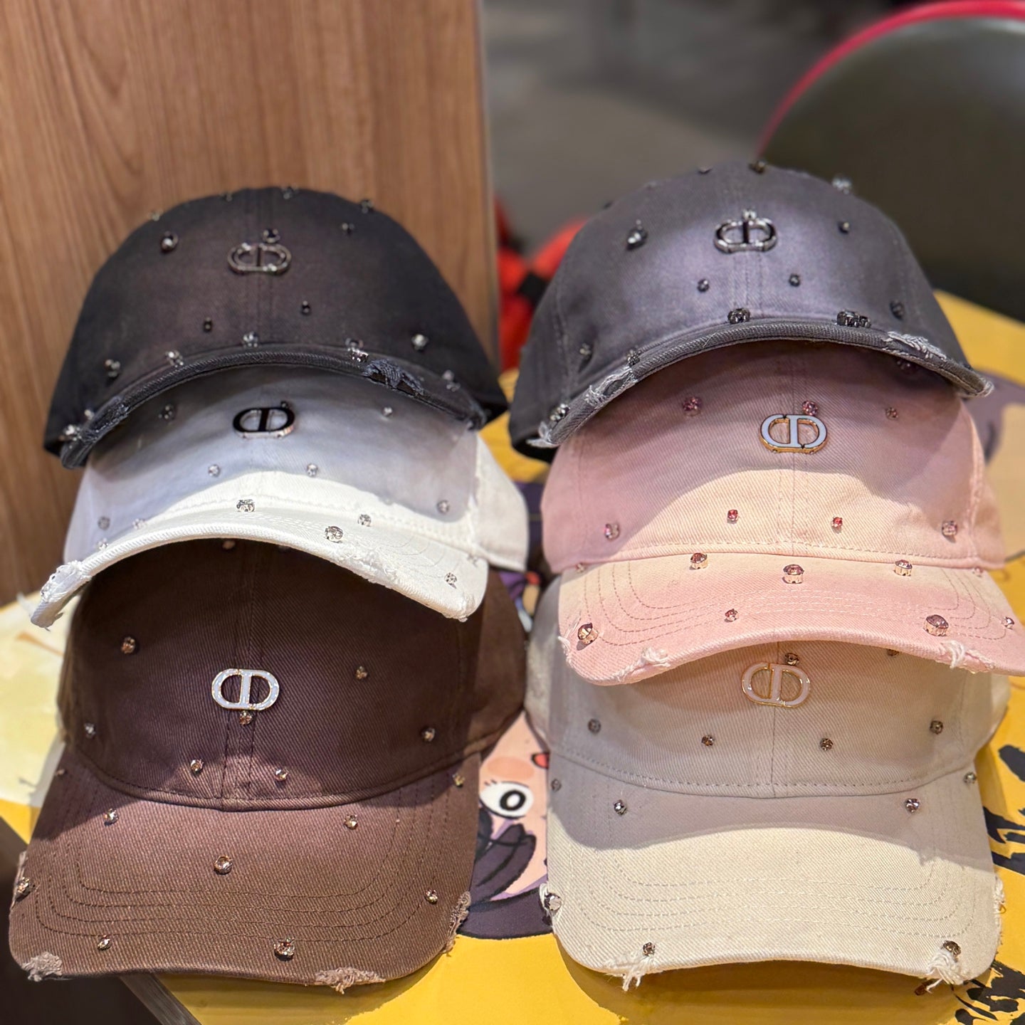 Dior Korean Style Soft Baseball Cap with Crystal Peak