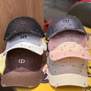 Dior Korean Style Soft Baseball Cap with Crystal Peak
