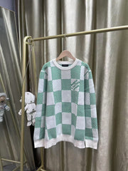 LOUIS VUITTON Plaid Logo Sweater - Premium Wool & Cotton Blend