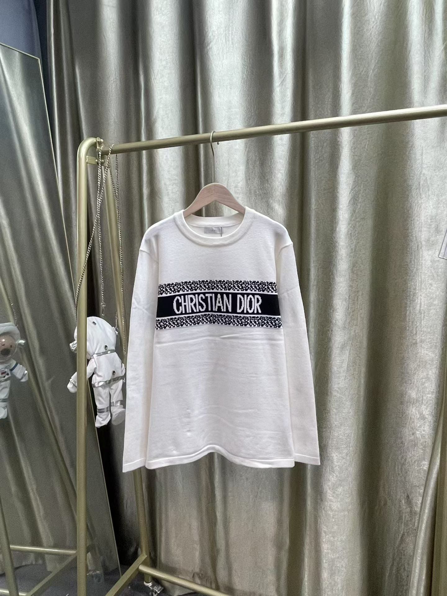 Dior Intarsia Knitted Crew Neck Sweater - Unisex Luxury Fashion