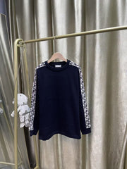 Dior Intarsia Knitted Crew Neck Sweater - Premium Wool Blend