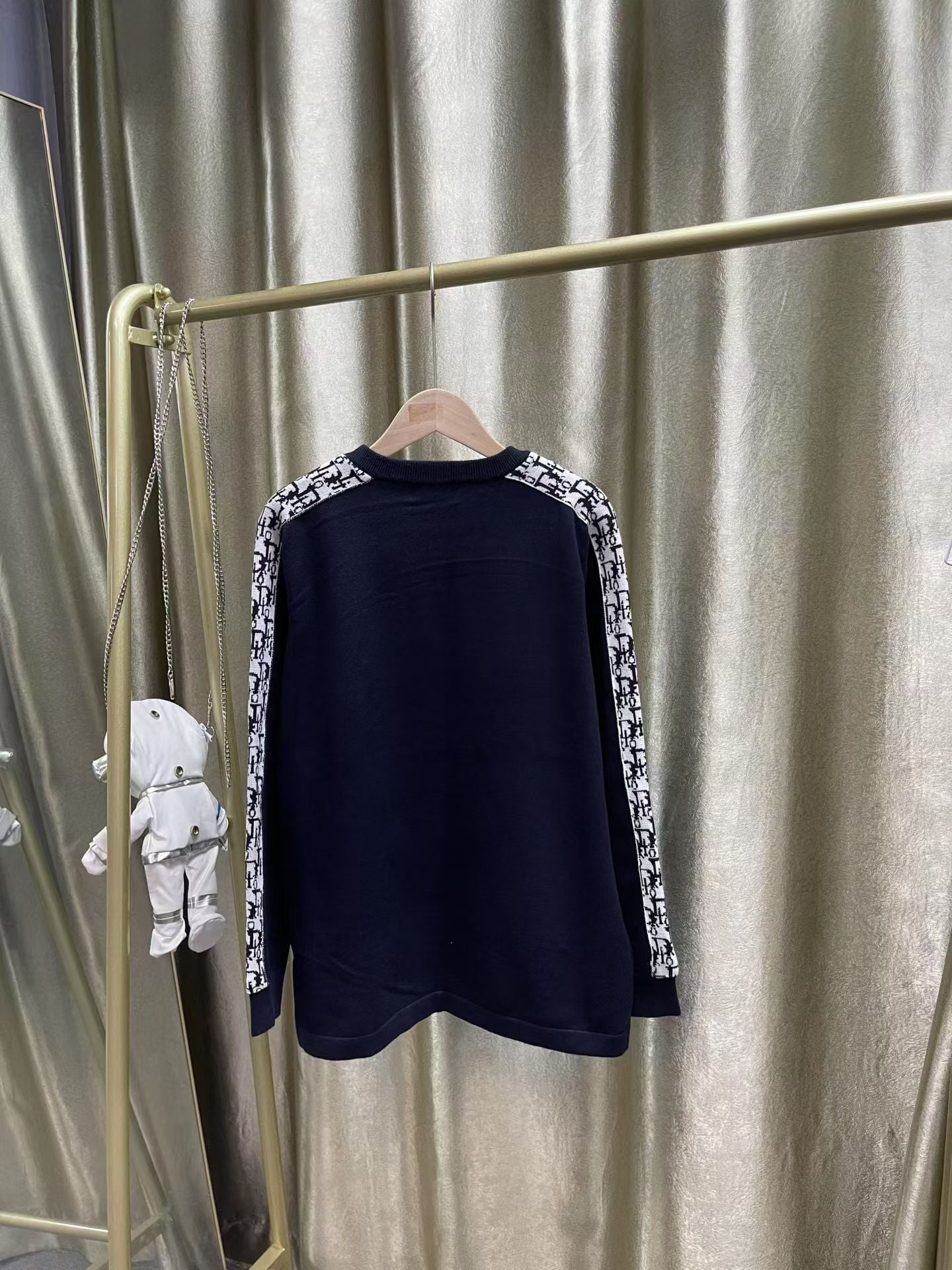 Dior Intarsia Knitted Crew Neck Sweater - Premium Wool Blend