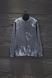 Unisex Graffiti-Style Long Sleeve T-Shirt - Washed Black