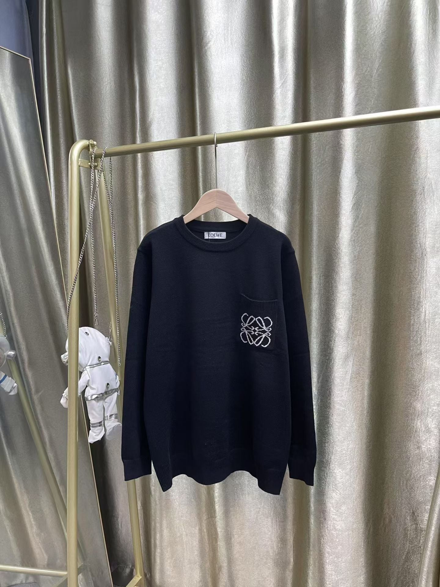 Loewe Pocket Jacquard Crew Neck Sweater - Premium Wool Blend