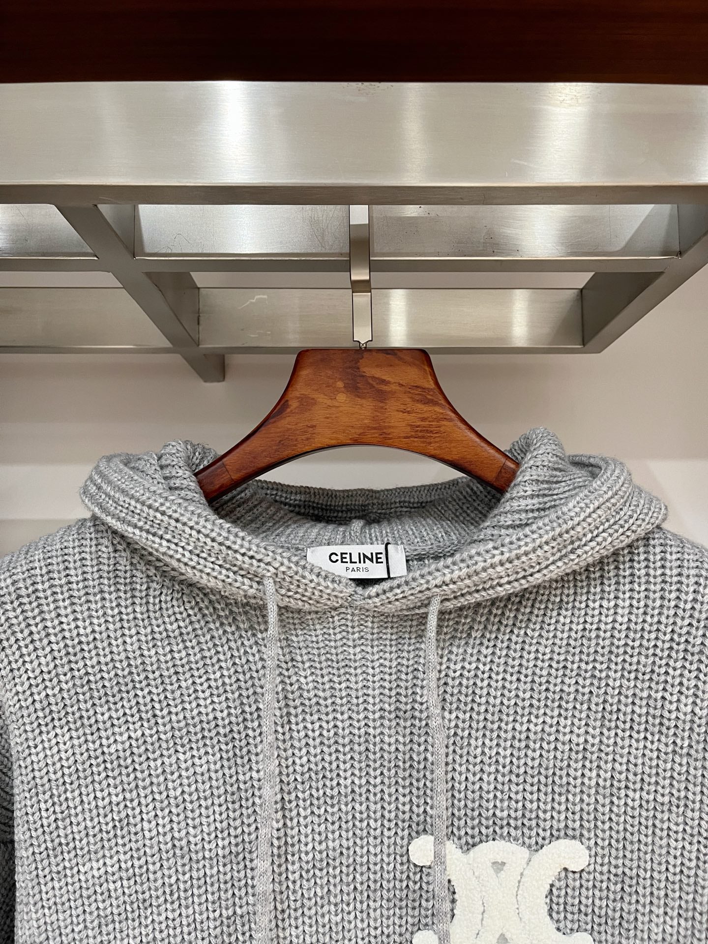 Celine Terry Embroidered Hooded Sweater