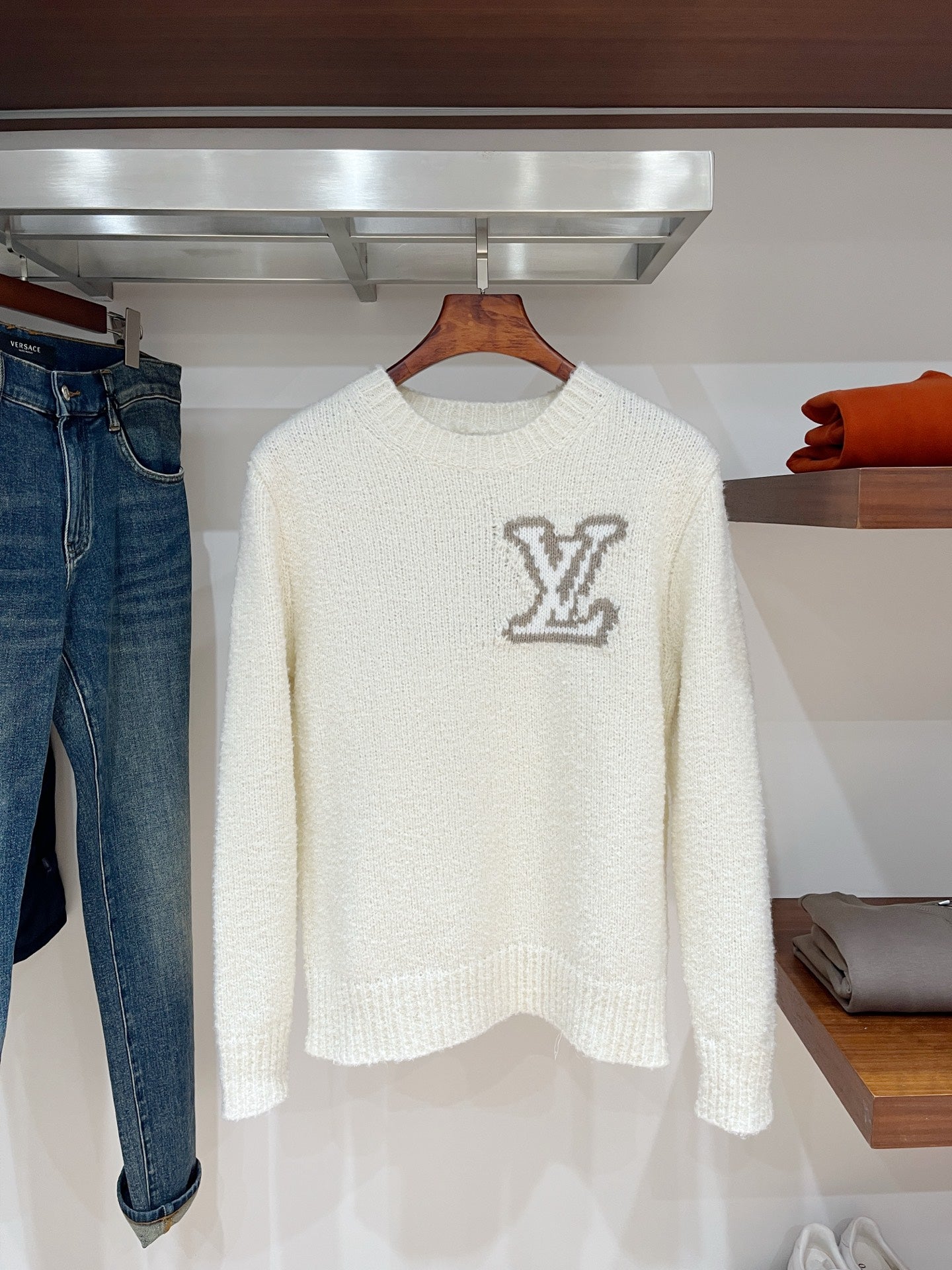 Intarsia Jacquard Pullover Sweater - Unisex Crewneck