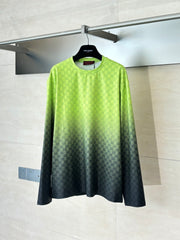 Gucci Gradient Print Long-Sleeve Jersey Cotton T-Shirt