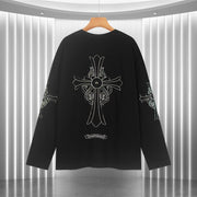 Crowâ¤ï¸CH2025 Long-Sleeve Patchwork T-Shirt for Fall/Winter