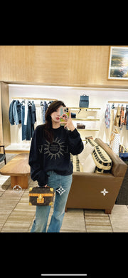 Louis Vuitton Rivet Logo Intarsia Crew Neck Sweater