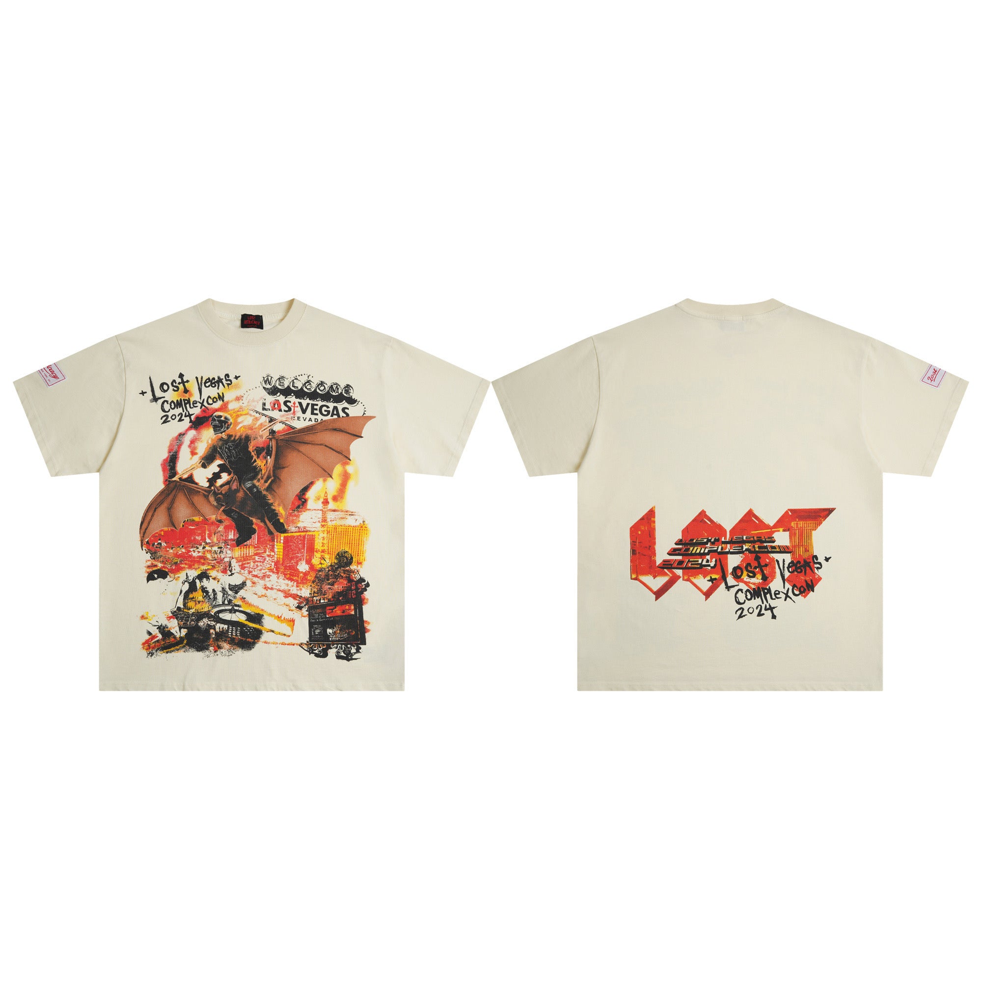 Lost Intricacy Batwing T-Shirt - Street Fashion in Bone