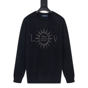 Louis Vuitton Intarsia Crew Neck Sweater with Rivet Logo