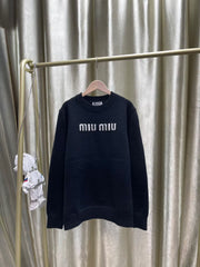 MIU MIU Jacquard Round Neck Sweater - Premium Quality Autumn Wear