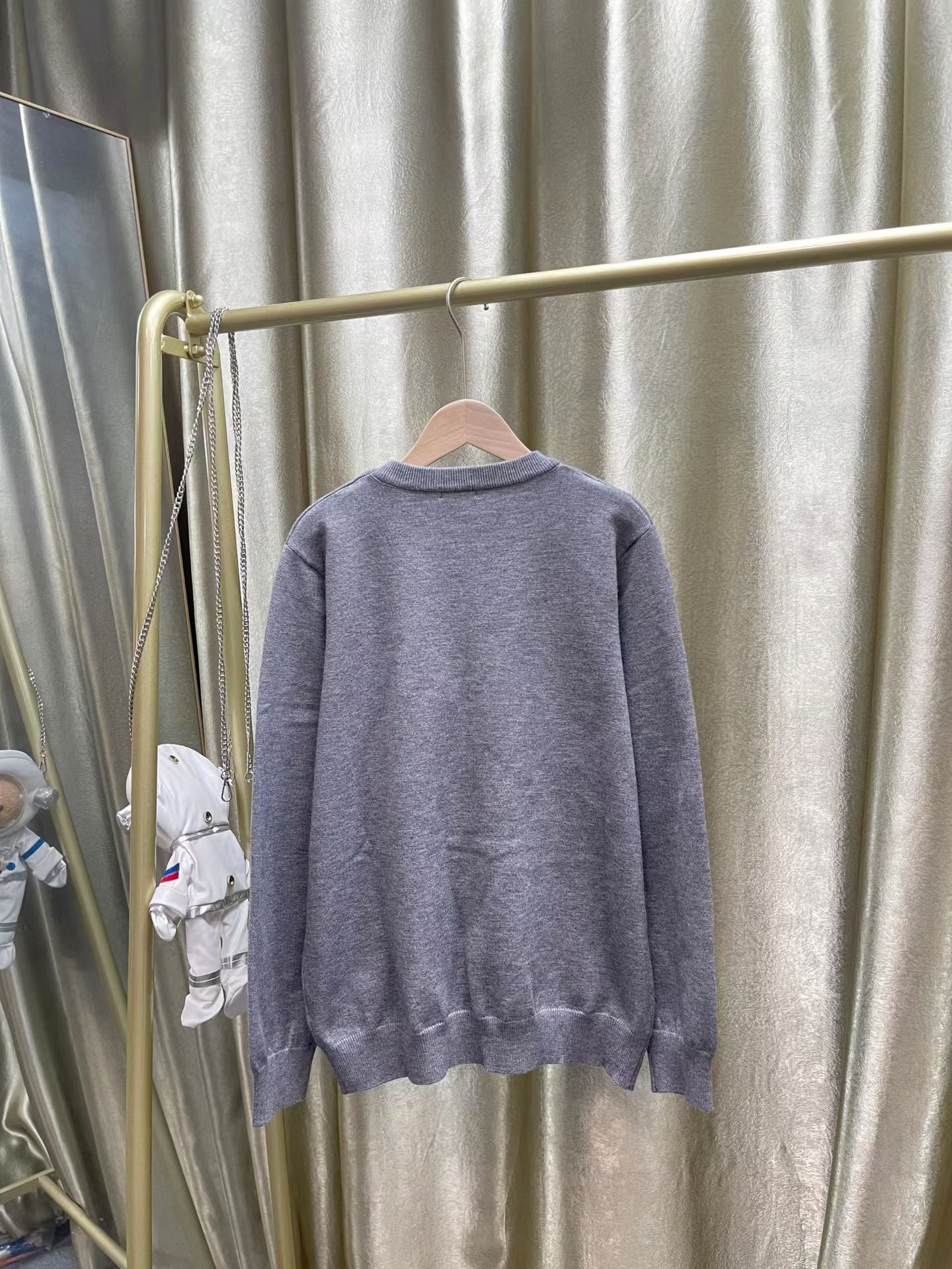 Burberry War Horse Jacquard Round Neck Sweater - Black Gray