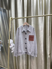 Loewe Textured Leather Pocket Cardigan - Premium Wool Blend