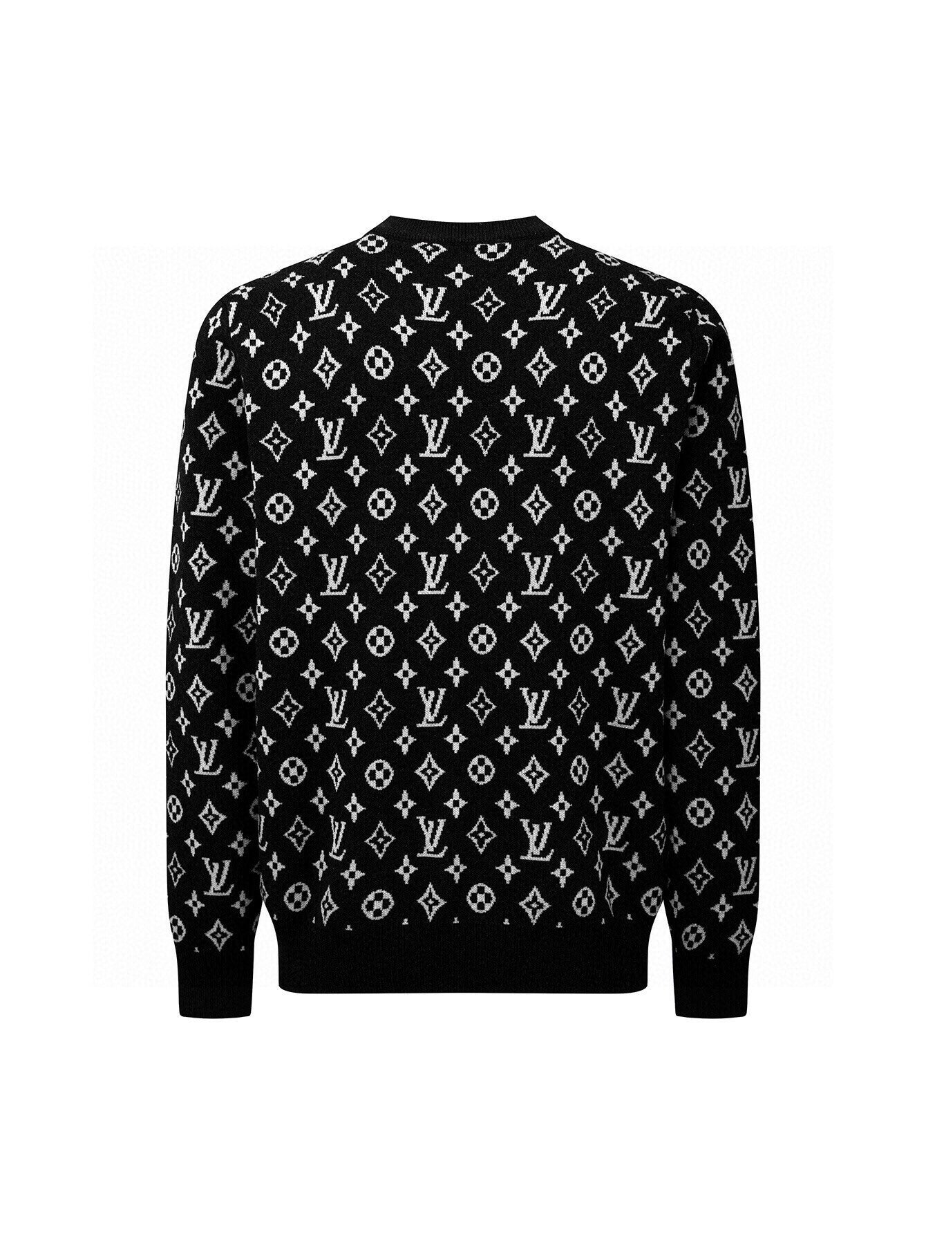 Louis Vuitton Classic Wool Four-Leaf Clover Jacquard Crew Neck Sweater