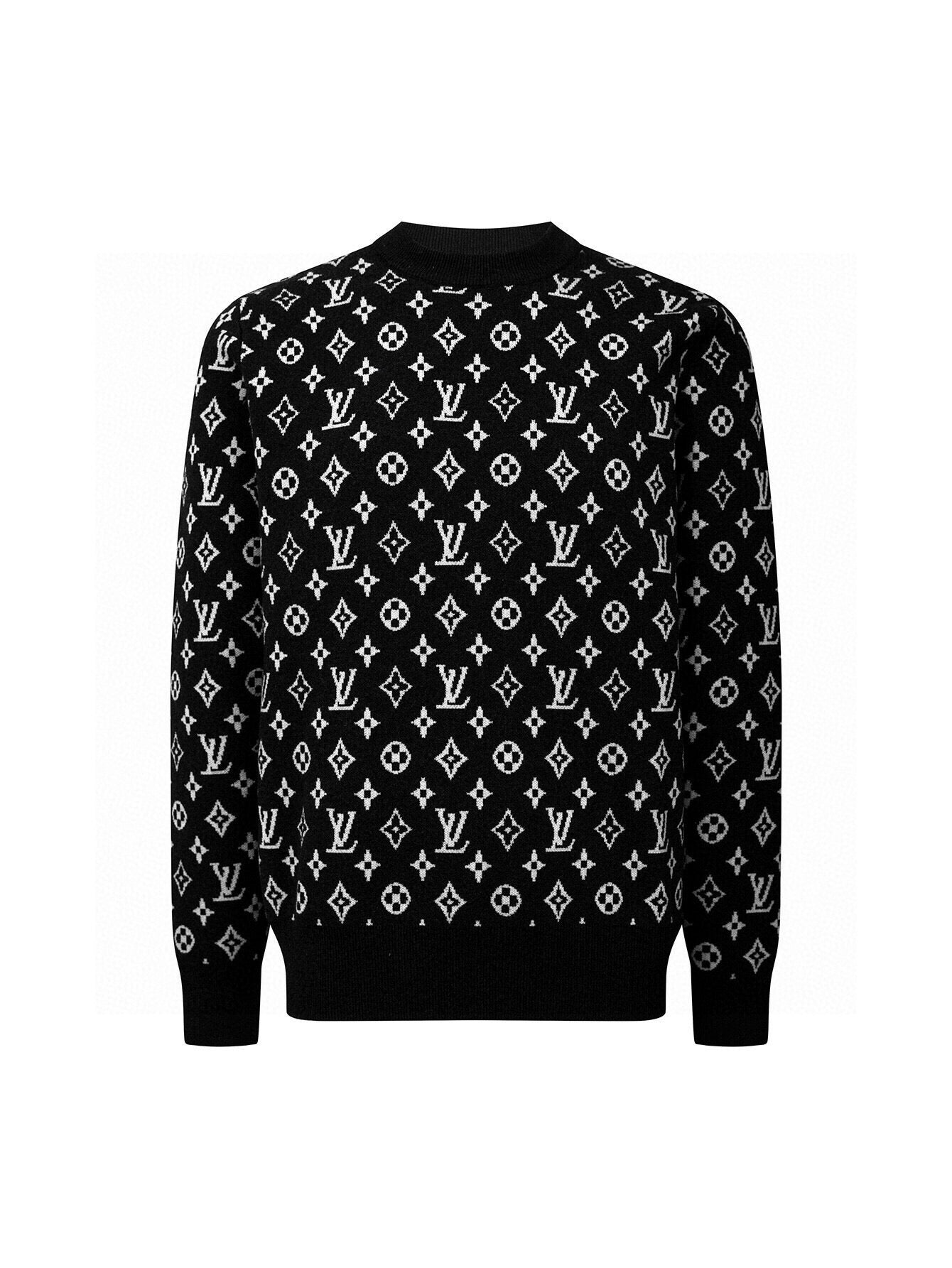 Louis Vuitton Classic Wool Four-Leaf Clover Jacquard Crew Neck Sweater
