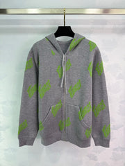 Reversible Double-Sided Gucci Cashmere Blend Hooded Sweater Jacket