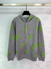 Reversible Cashmere Blend Hooded Sweater Jacket