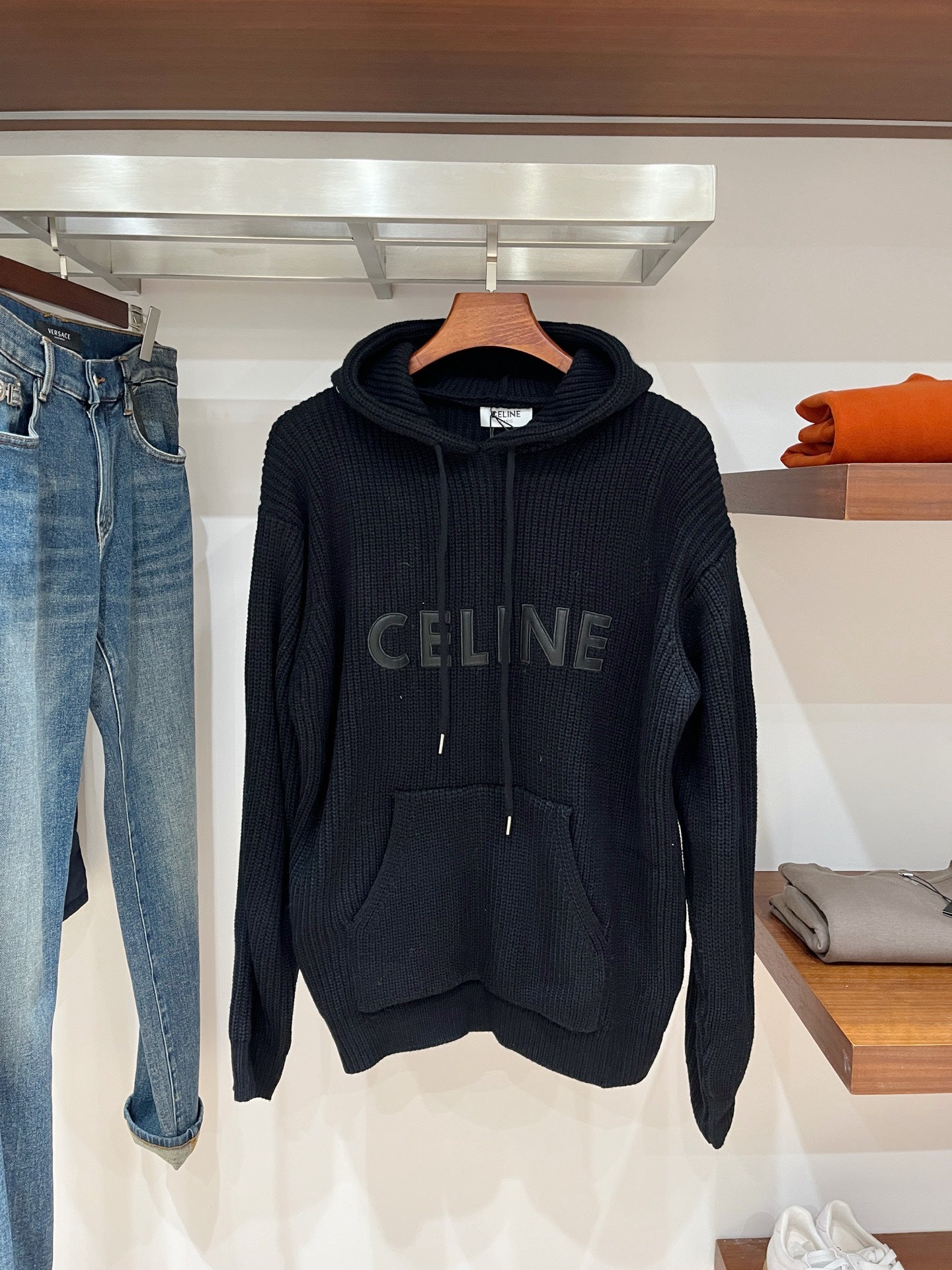 Celine Applique Embroidered Hooded Sweater - Stylish & Cozy