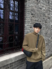 Simple Logo Jacquard Turtleneck Sweater - Winter Collection