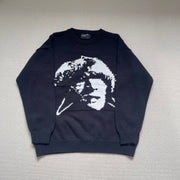Unisex Black Star Portrait Crew Neck Sweater - ERD Collection