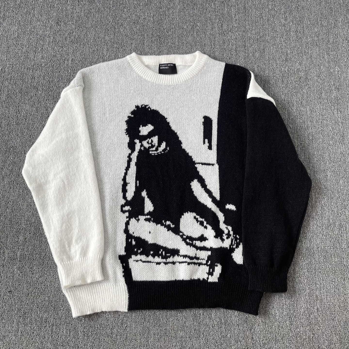 ENFANTS RICCHES DÃ‰PRIMÃ‰S Contrast Stitch Crew Neck Sweater