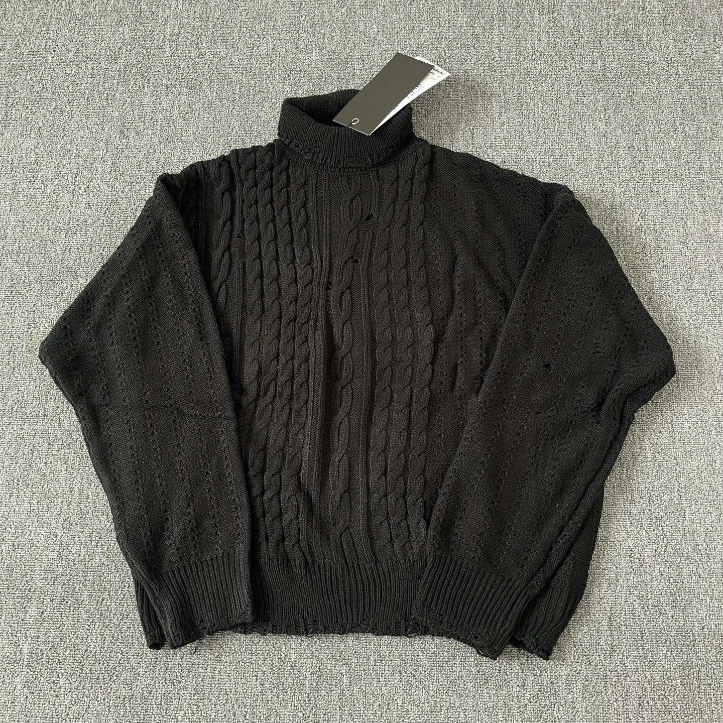 Elegant High Collar Knitted Sweater - 100% Pure Wool