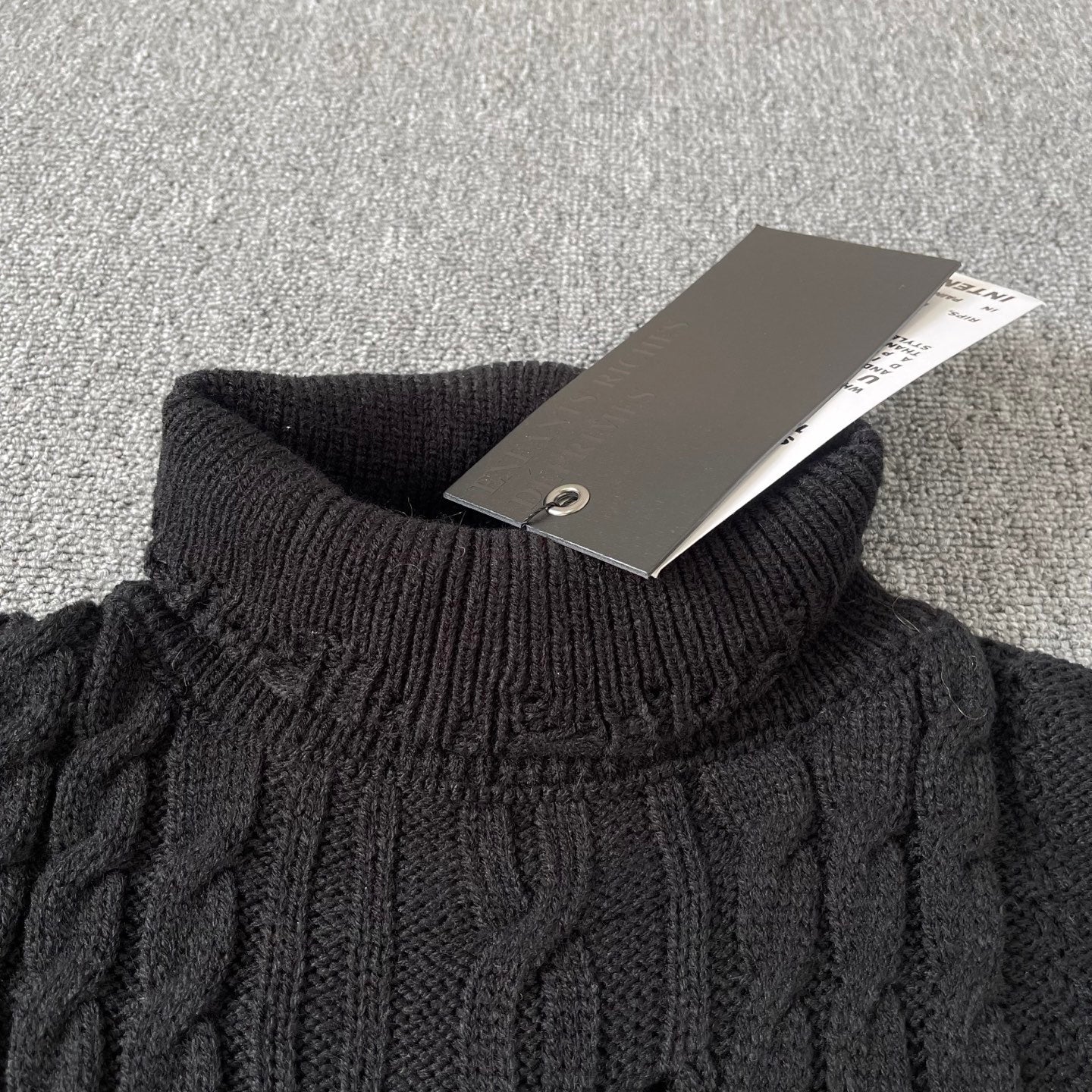 Elegant High Collar Knitted Sweater - 100% Pure Wool