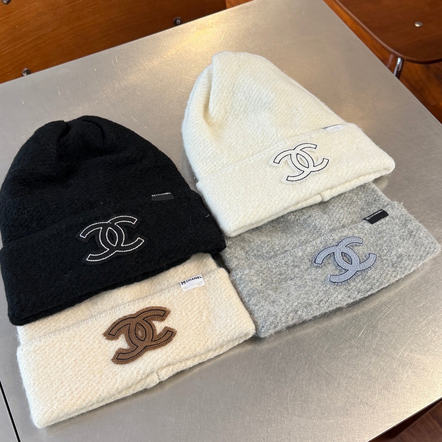 Chanel Cold Weather Knitted Beanie with Embroidery