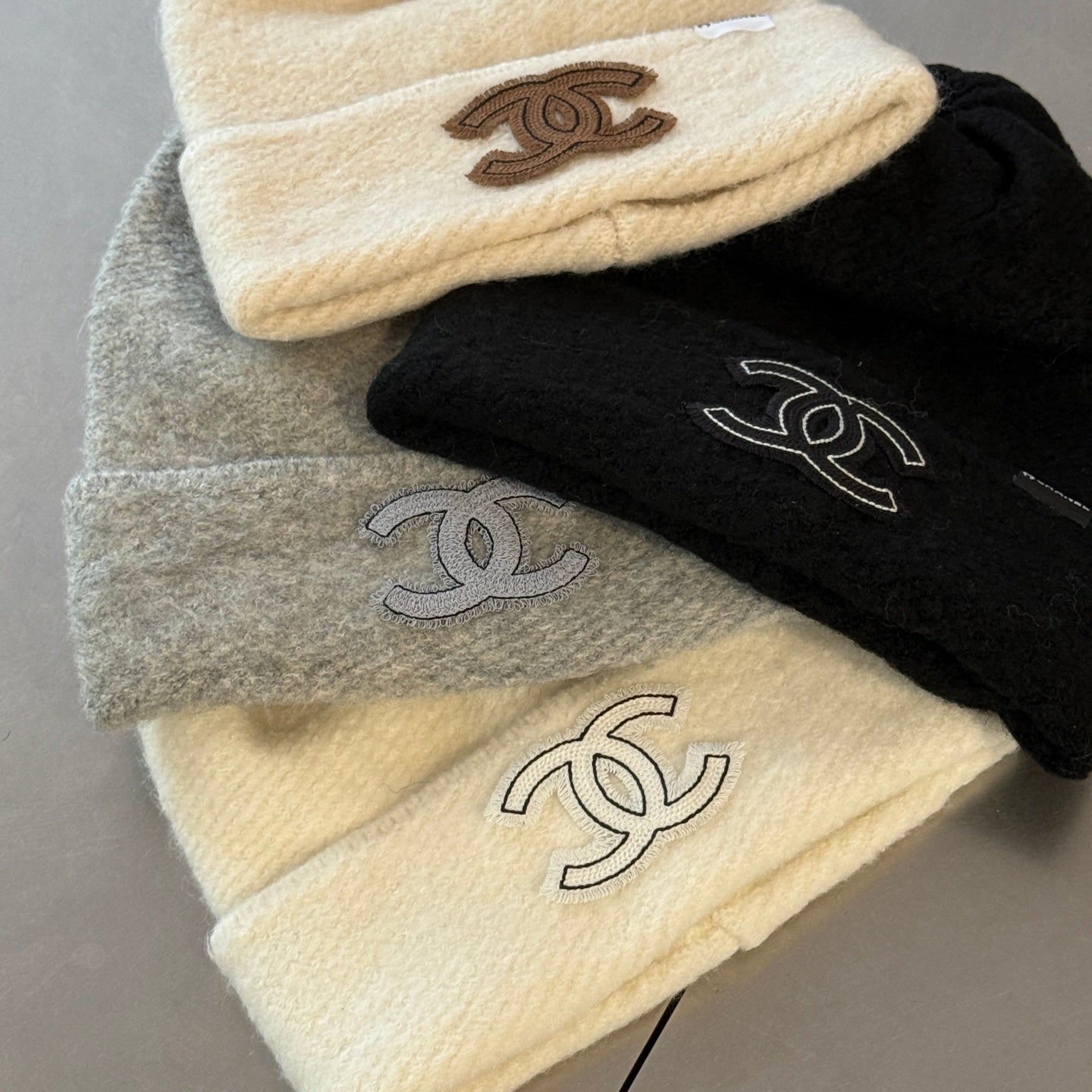 Chanel Cold Weather Knitted Beanie with Embroidery