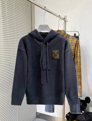 Unisex Thickened Knitted Wool Hoodie Jacket with Custom Logo