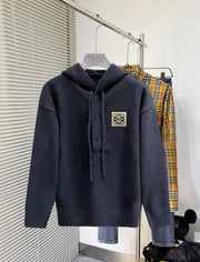 Unisex Thickened Knitted Wool Hoodie with Logo â€“ Luo Yiwei Collection